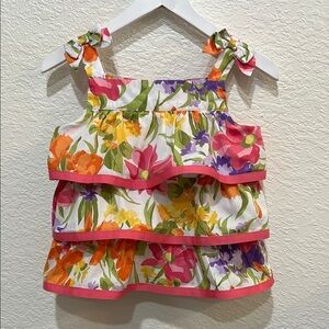 4 for $20 Janie & Jack  vintage Floral tiered top size 6 from Summer Orchid line